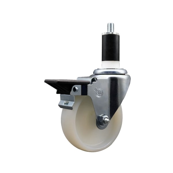 4'' Nylon Swivel 1-3/8'' Expanding Stem Caster with Brake